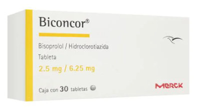 BICONCOR (BISOPROLOL/HIDROCLOROTIAZIDA) TAB 2.5/6.25 C30