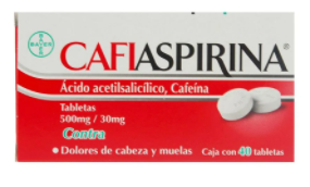 CAFIASPIRINA (ACIDO ACETILSALICILICO/CAFEINA) TAB 500MG/30MG C40
