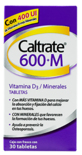 CALTRATE 600+M (VIT D3/MINERALES) C30