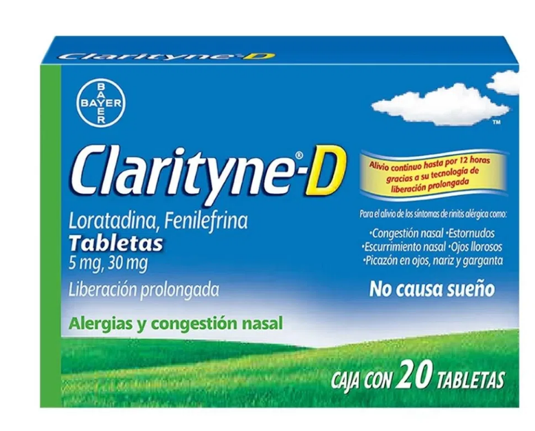 CLARITYNE-D (LORATADINA/FENILEFRINA) TAB 5/30MG C20