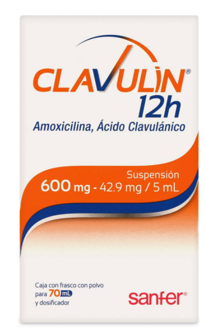 CLAVULIN 12H (AMOXICILINA/CLAVULANATO) SUSP 600/42.9MG C1
