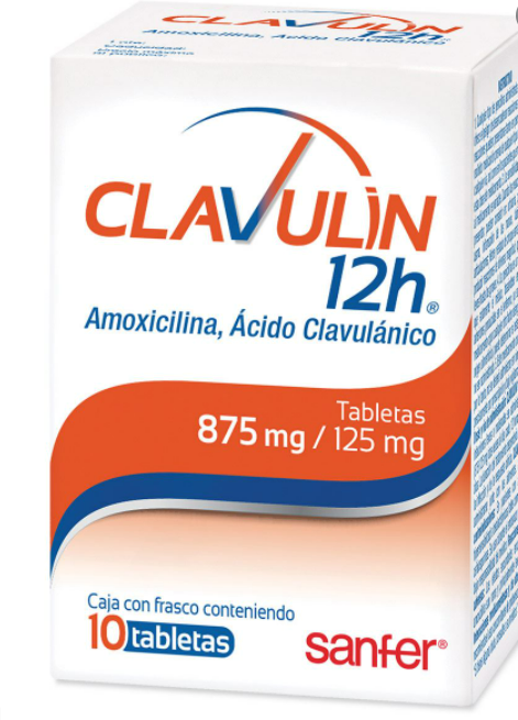 CLAVULIN 12H (AMOXICILINA/CLAVULANATO) TAB 875MG/125MG C10