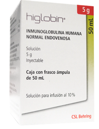 HIGLOBIN (INMUNOGLOBULINA HUMANA NORMAL) FCO AMP 5G C1