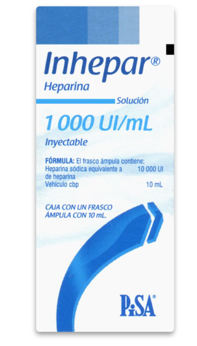 INHEPAR (HEPARINA) FCO AMP 1000UI/ML 10ML C1