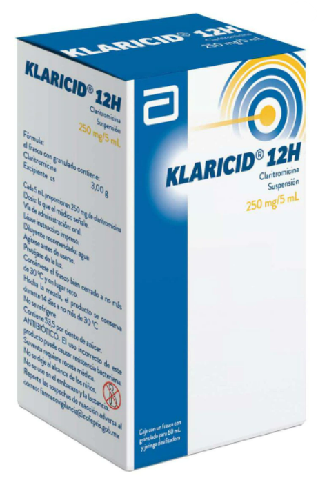 KLARICID 12H (CLARITROMICINA) SUSP 250MG/5ML 60ML