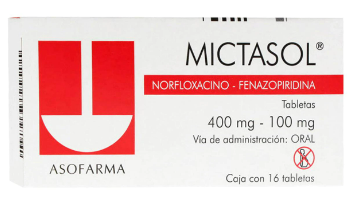 MICTASOL (NORFLOXACINO/FENAZOPIRIDINA) TAB 400MG/100MG C16