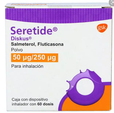 SERETIDE DISKUS (SALMETEROL/FLUTICASONA) 50/250MCG 60 DOSIS