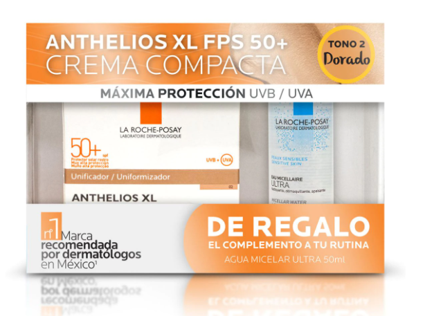SET ANTHELIOS XL COMPACTO DORADO FPS50+AGUA MICELAR 50ML