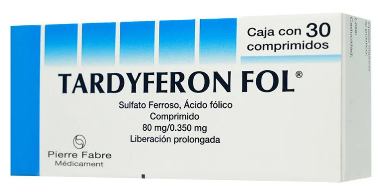 TARDYFERON FOL (SULFATO FERROS/ACIDO FOLICO) COMP 80/.350MG C30