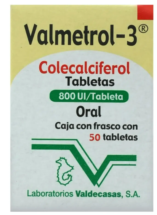VALMETROL-3 (COLECALCIFEROL) TAB 800UI C50