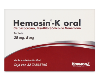 HEMOSIN-K ORAL (CARBAZOCROMO, BISULFITO SODICO DE MEDIADIONA)