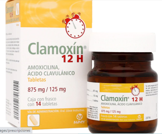 CLAMOXIN 12H (AMOXICILINA, AC CLAVULANICO) TAB 875MG/125MG C14