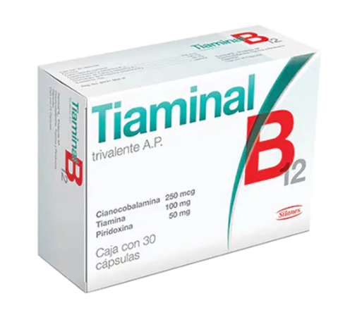 TIAMINAL B12 (CIANOCOBALAMINA/PIRIDOXINA/TIAMINA) CAP 250MG/50MG/100MG C30