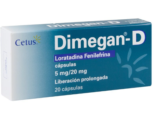 DIMEGAN-D (LORATADINA/FENILEFRINA) 5MG/20MG C20