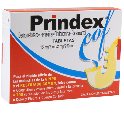 PRINDEX (DEXTROMETORFANO/FENILEFRINA/CLORFENAMINA/PARACETAMOL) TAB C20