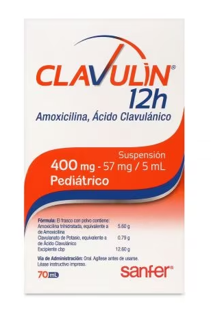 CLAVULIN 12H (AMOXICILINA/CLAVULANATO) SUSP 400MG/57MG 70ML