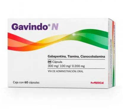 GAVINDO N (GABAPENTINA/TIAMINA/CINOCOBALAMINA)CAP 300/100/0.200 MG C60