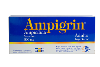 AMPIGRIN ADULTO (AMPICILINA) SOL INY 500MG C3 JERINGAS