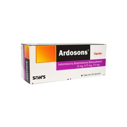 [7502001162426] ARDOSONS (INDOMETACINA/BETAMETASONA/METOCARBAMOL) CAP C20