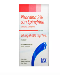 [7501125112935] PISACAINA 2% CON EPINEFRINA FCO AMP 20MG/0.005MG/1ML 50ML