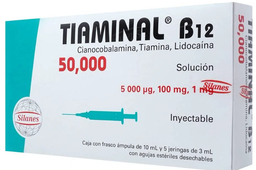 [7501101623769] TIAMINAL B12 (CIANOCOBALAMINA, TIAMINA, LIDOCAINA) AMP C5