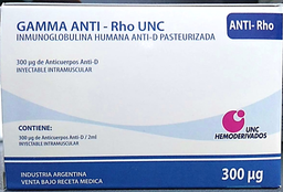 GAMMA ANTI-RHO UNC (INMONUGLOBULINA HUMANA ANTI-D PASTEURIZADA) AMP IM 300UG