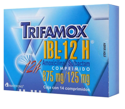 [7501089809384] TRIFAMOX IBL-12H (AMOXICILINA/SULBACTAM) COMP 875MG/125MG