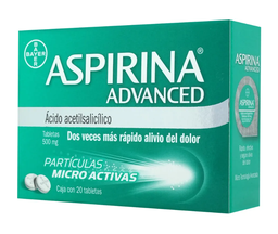 [7501008498309] ASPIRINA ADVANCED (ACIDO ACETILSALICILICO) TAB 500MG C20