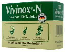 [7501587011197] VIVINOX-N (VALERIANA/LUPULO/PASIFLORA) GRAGEAS C100