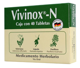 [7501587010565] VIVINOX-N (VALERIANA/LUPULO/PASIFLORA) GRAGEAS C40